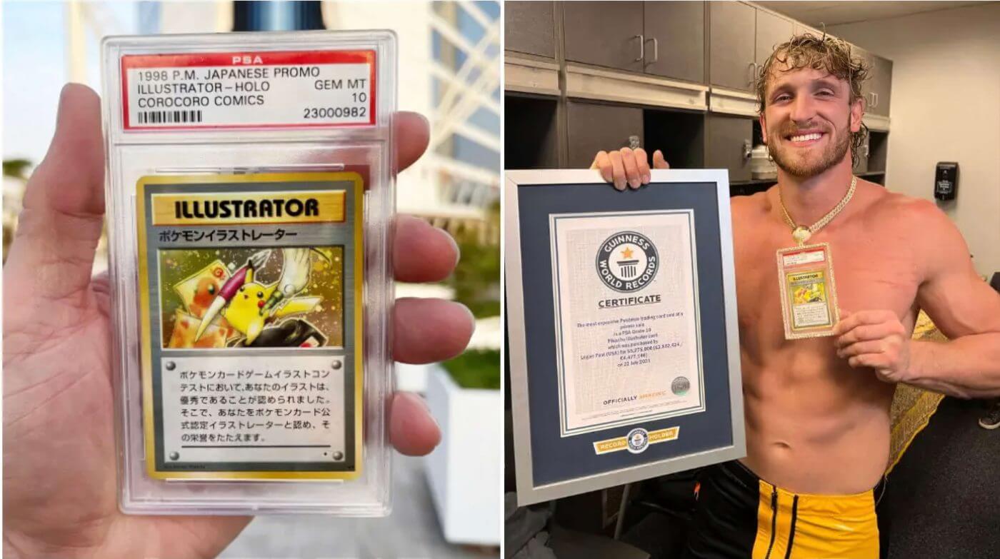 logan paul with pikachu pokemon card