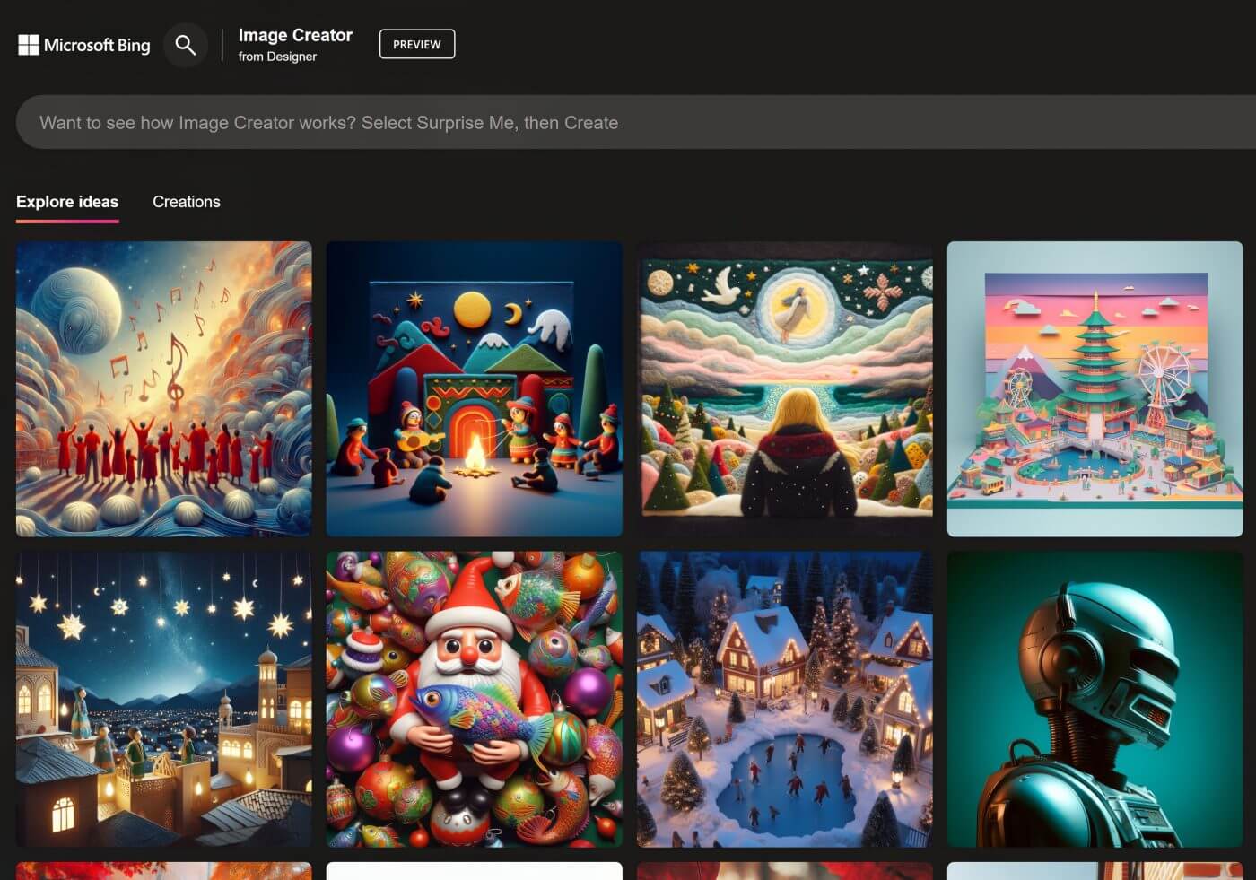 Bing Image Creator Interface