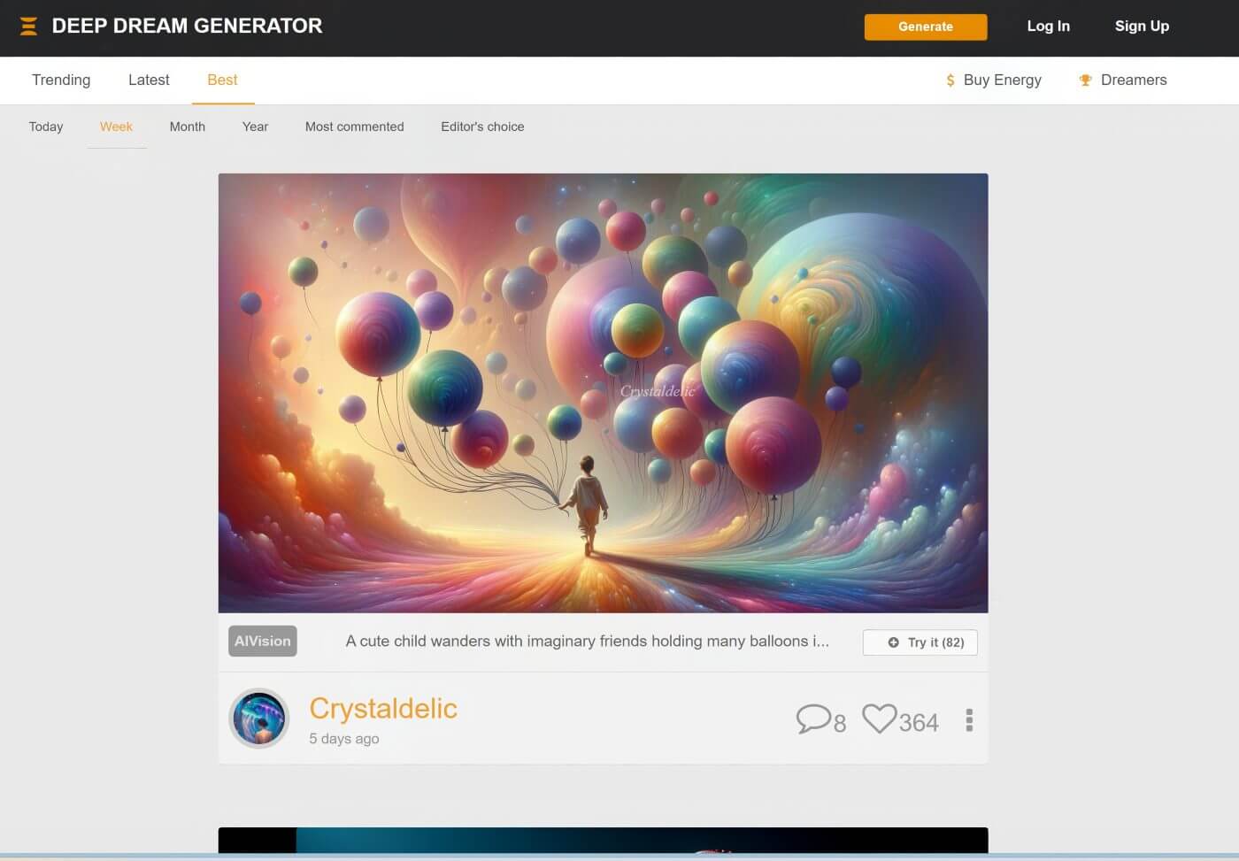 Deep Dream Generator AI Image generation