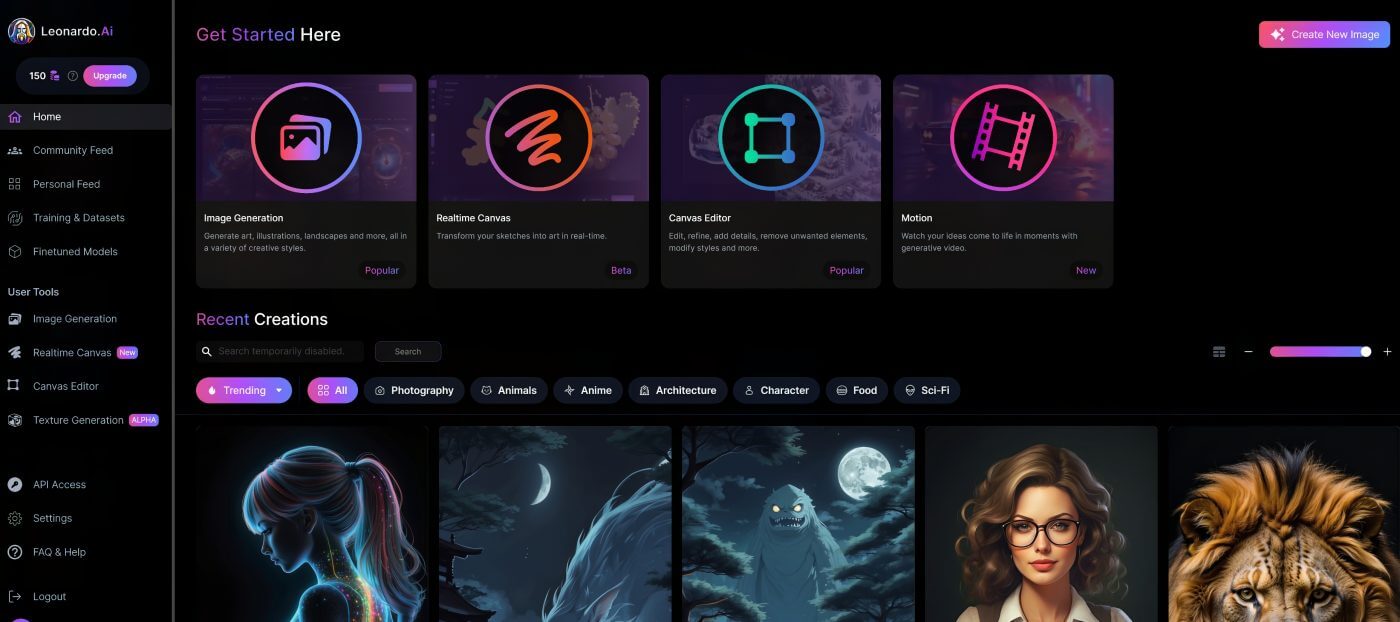 Leonardo AI Interface